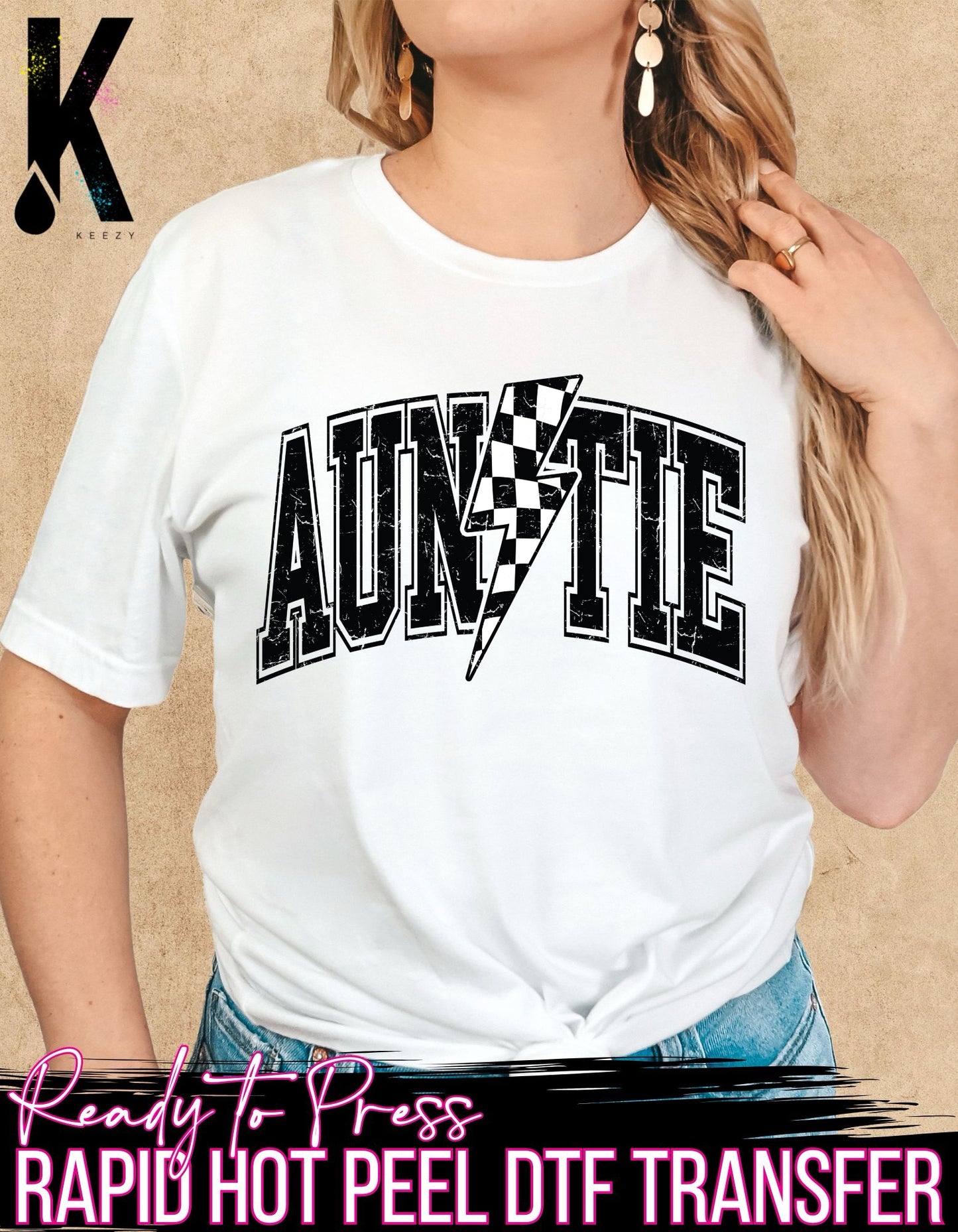 Auntie checkered  - DTF Transfer